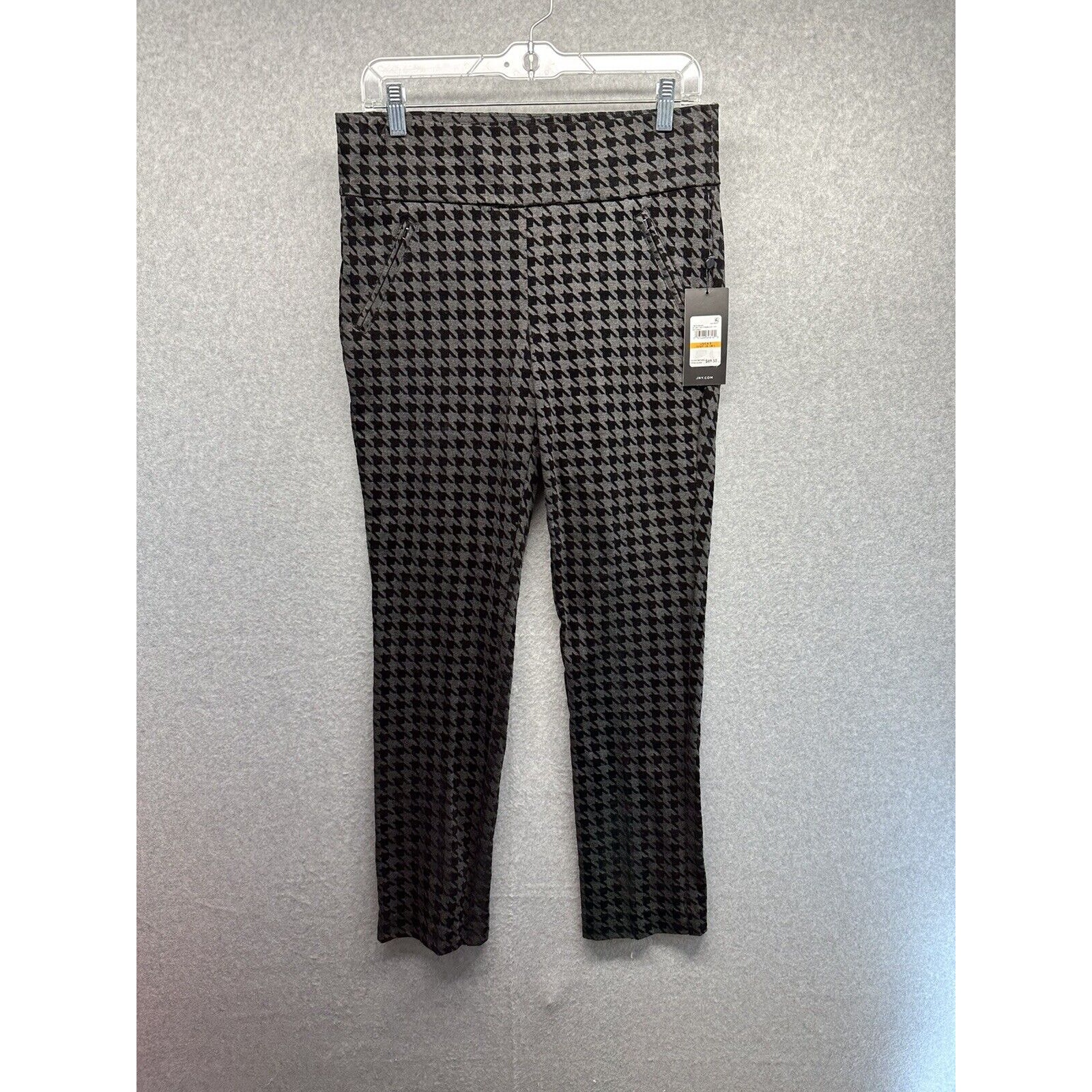 Jones New York Womens Dress Pants Size Small Gray & Black Pullon Zip Pocket Nwt